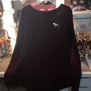 PINK victoria’s secret burgundy bling sweatshirt